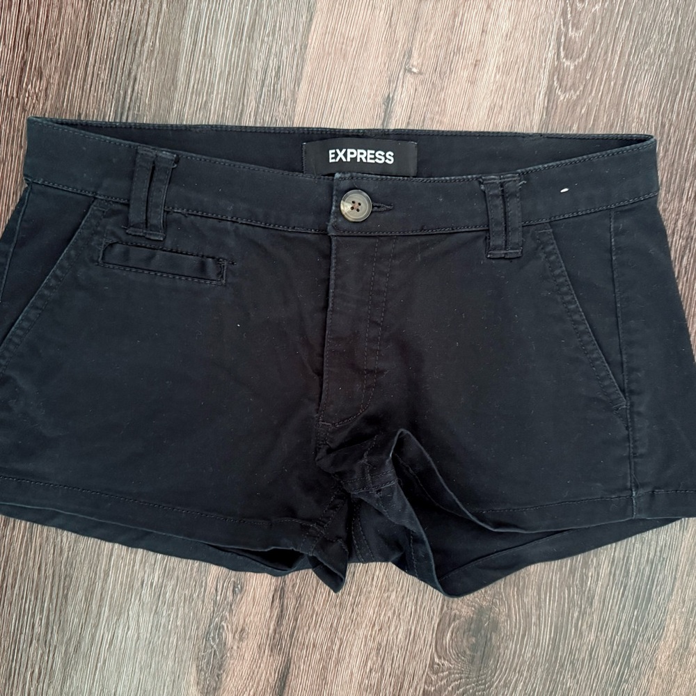 Express High Waist Black Women's Shorts, Size 0